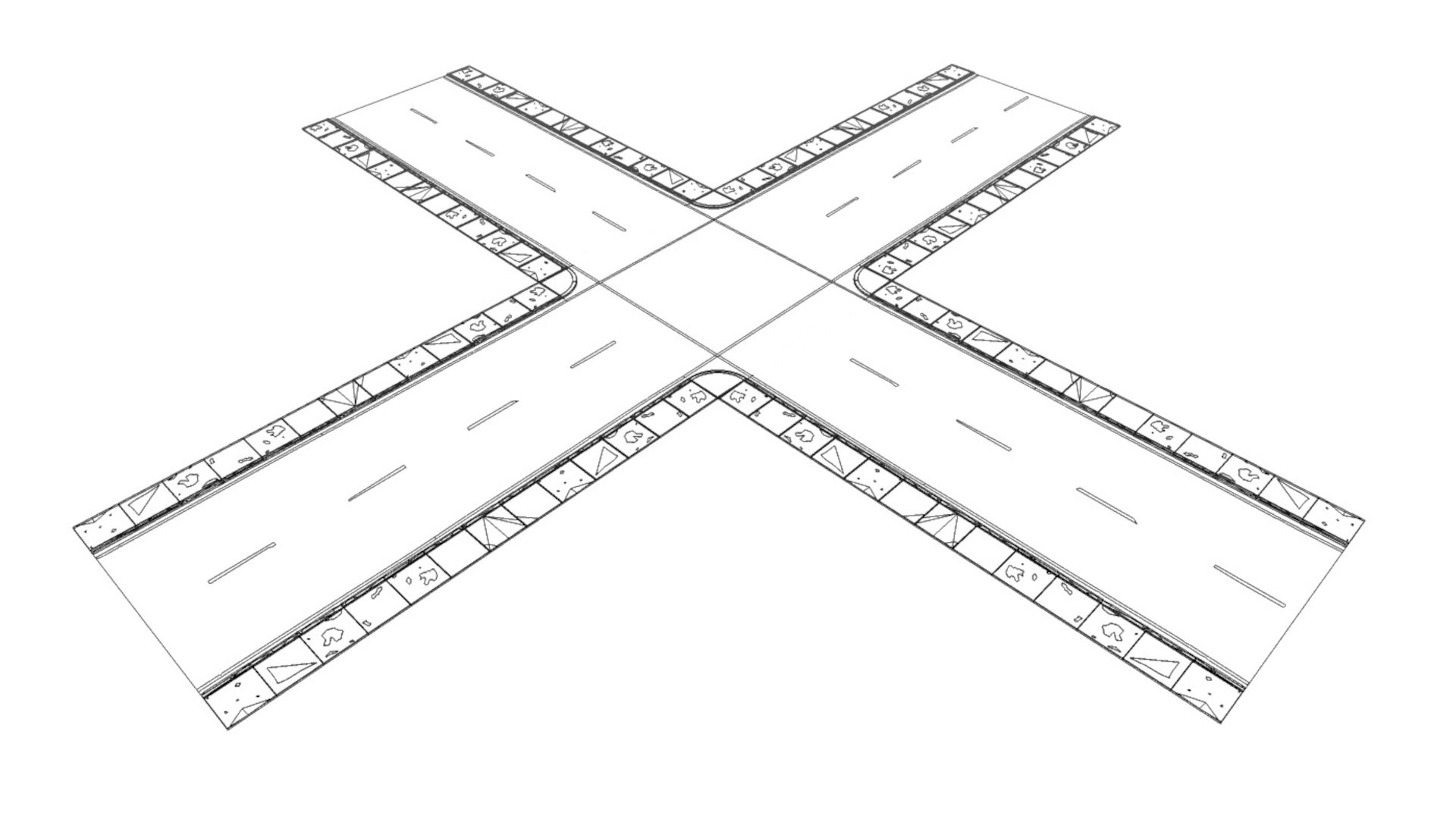 3D CrossRoadsLow Poly 3D Model TurboSquid 2063377