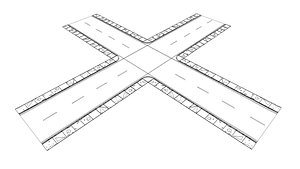 Cross-Roads-Low Poly 3D Model