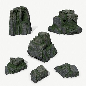 3D model cliff rocks