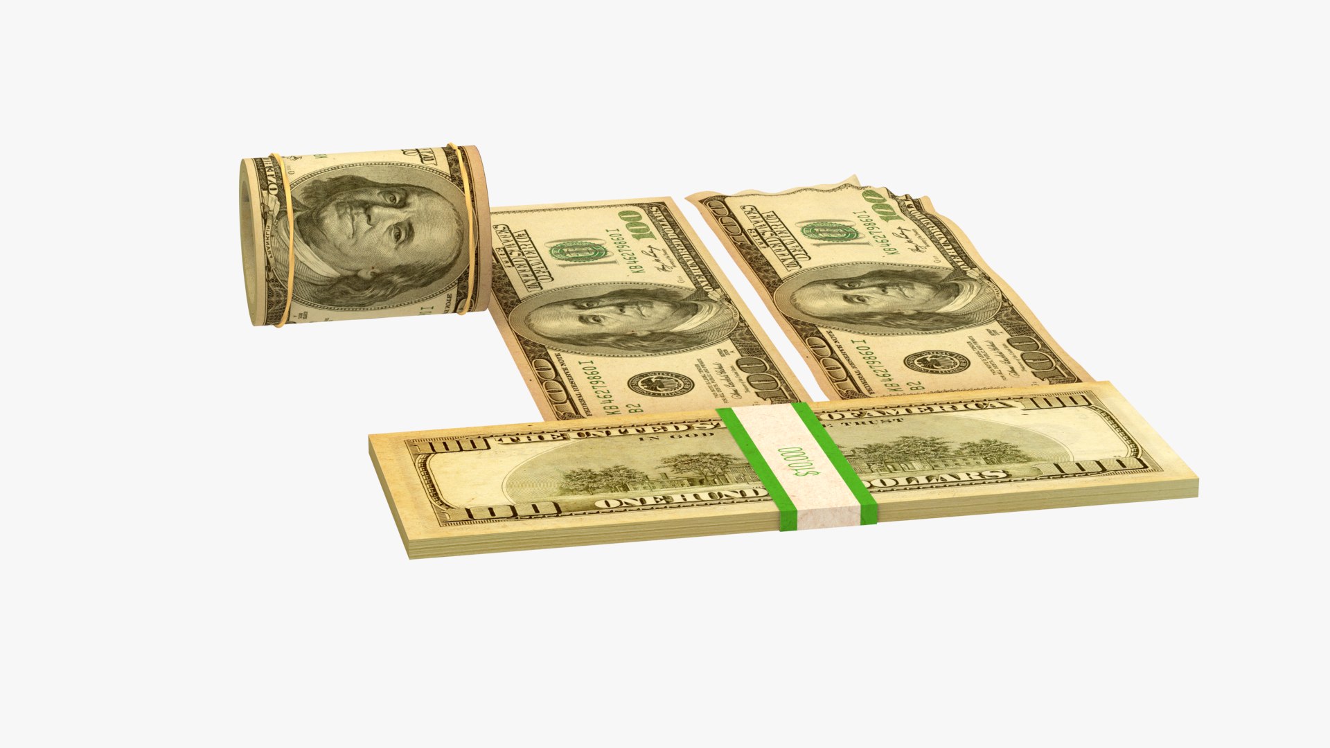 Dollar Bills 3D Model - TurboSquid 2355006