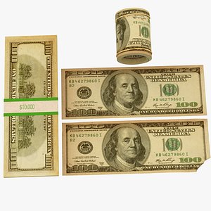 Dollar bills 3D model