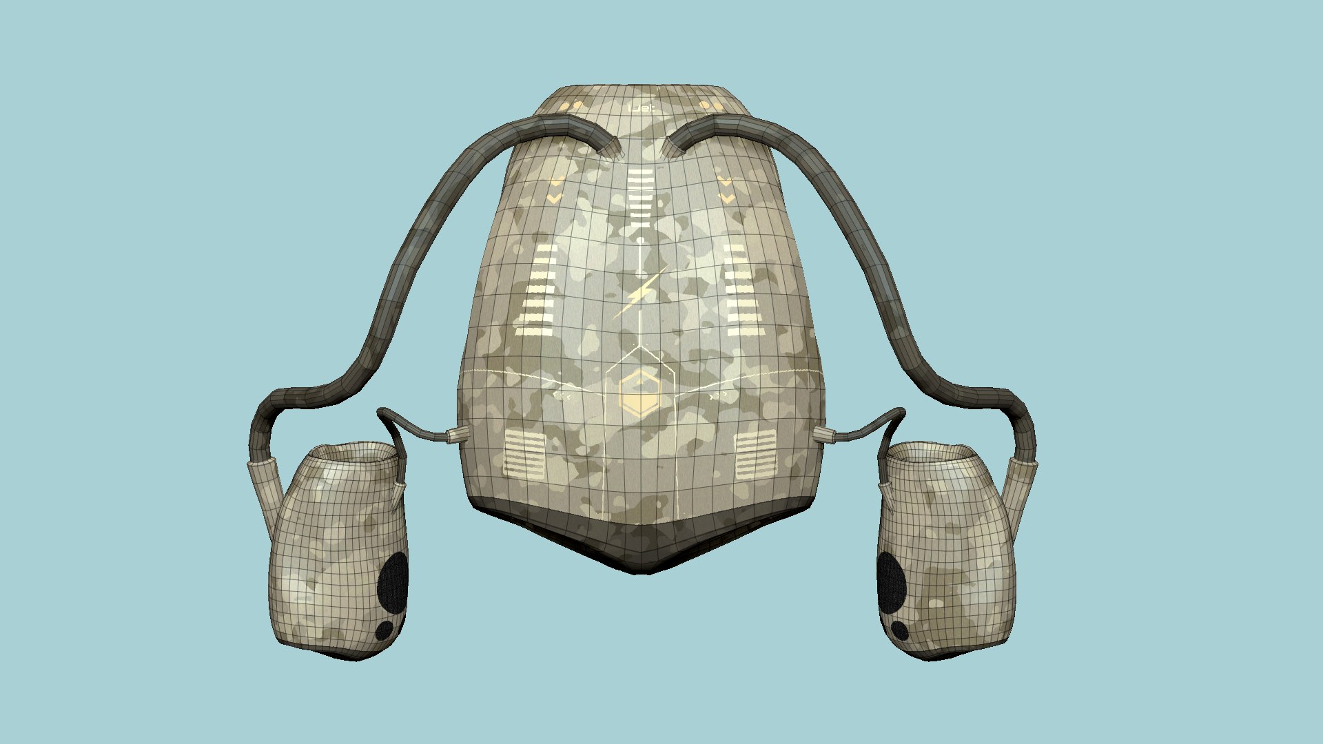 3D Jetpack I10 Desert Camouflage - SciFi Character Design model https://p.turbosquid.com/ts-thumb/wF/cioOSH/5m/r10wire/png/1664985206/1920x1080/fit_q87/b25798a659aff0646de1a9c14a765d029fd9a33a/r10wire.jpg