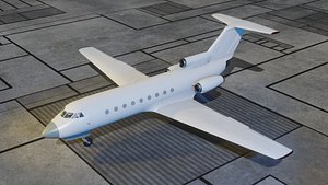 Yak-40 Passenger aircraft 3D model