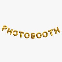 Foil Balloon Words Photobooth Gold
