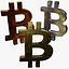 3D Bitcoin 3D Symbol Collection Gold Silver Copper BTC