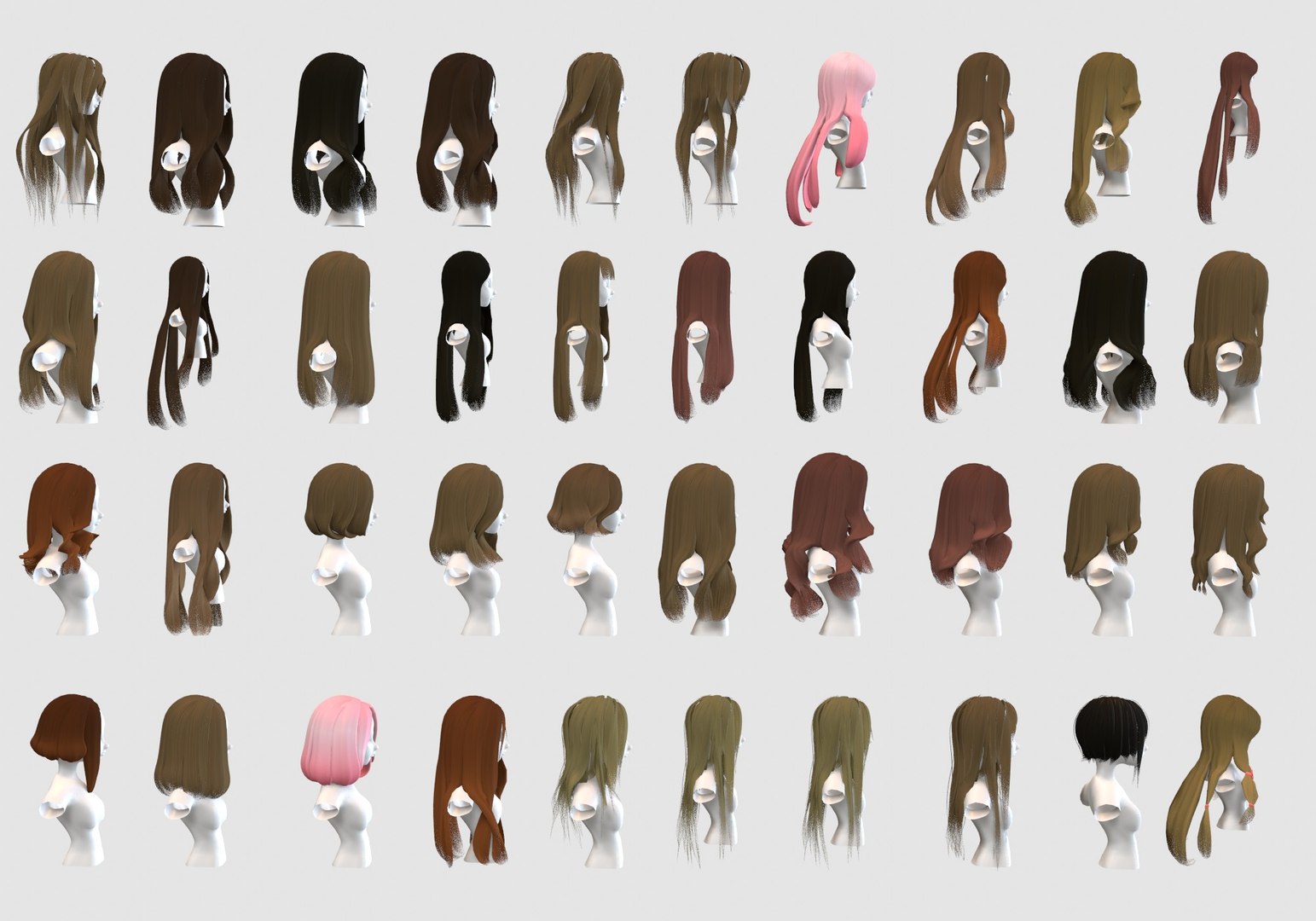 3D Female Hairstyles Collection - TurboSquid 1921763