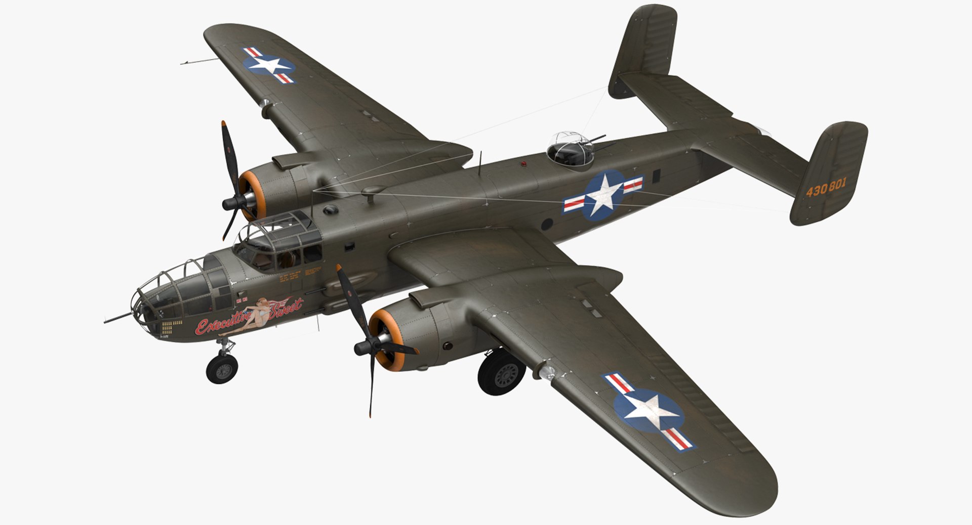 B-25ミッチェルアメリカ中型爆撃機3Dモデル - TurboSquid 1211510