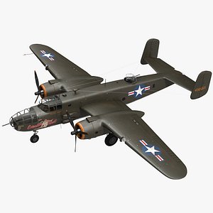 3D mitchell medium bomber b-25 model
