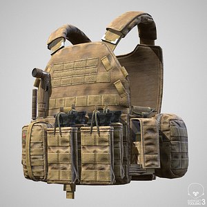 Military Vest Tactical Soldier and Equipment - PBR Game Readylow-poly 3d model