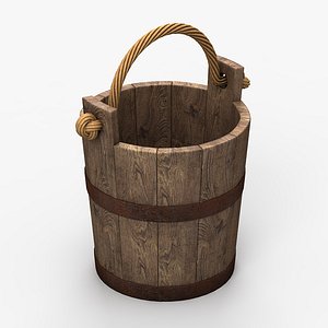 old wooden bucket 3ds