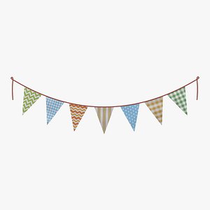 3D Fabric Bunting model