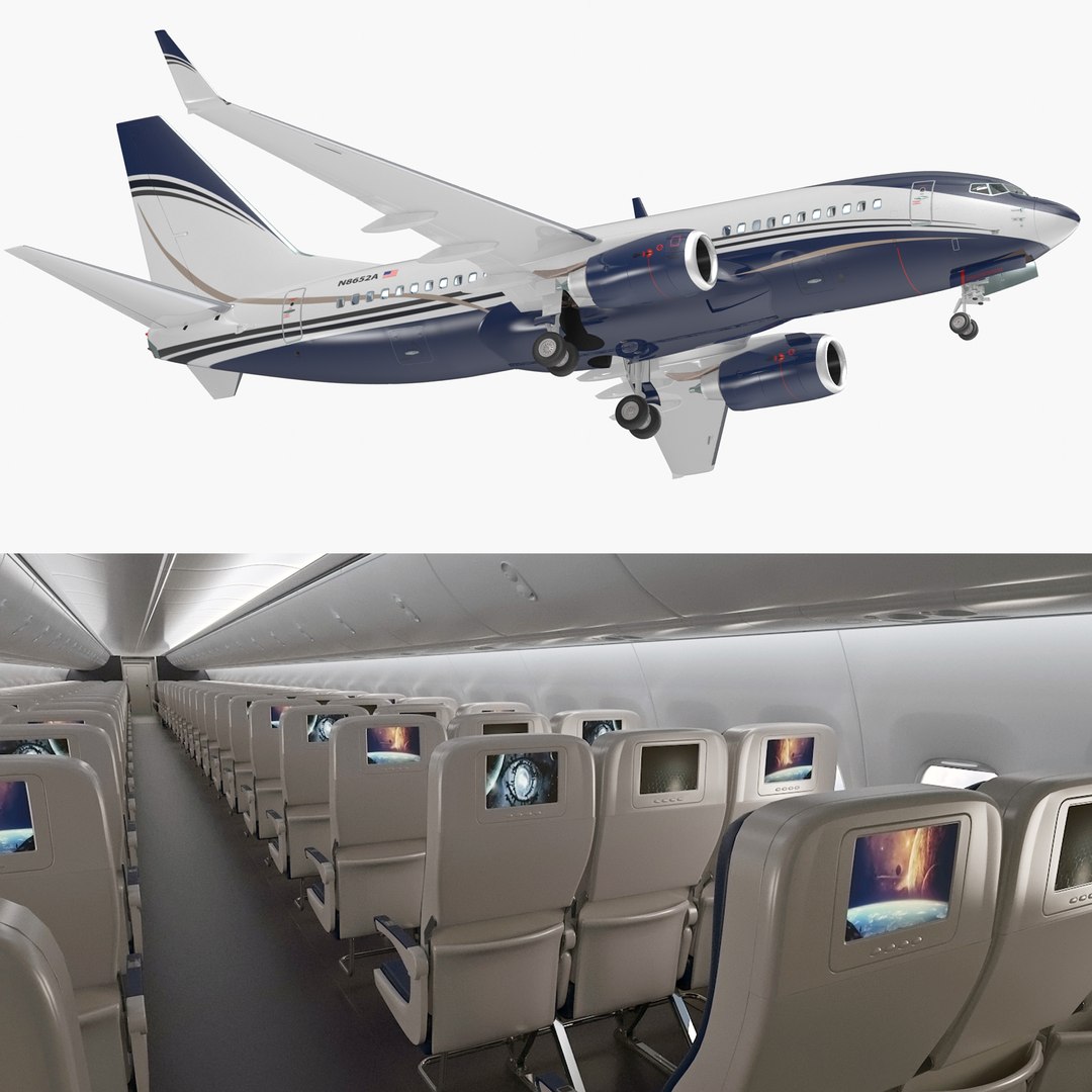 Boeing 737-700 with Interior Generic 3D model preview