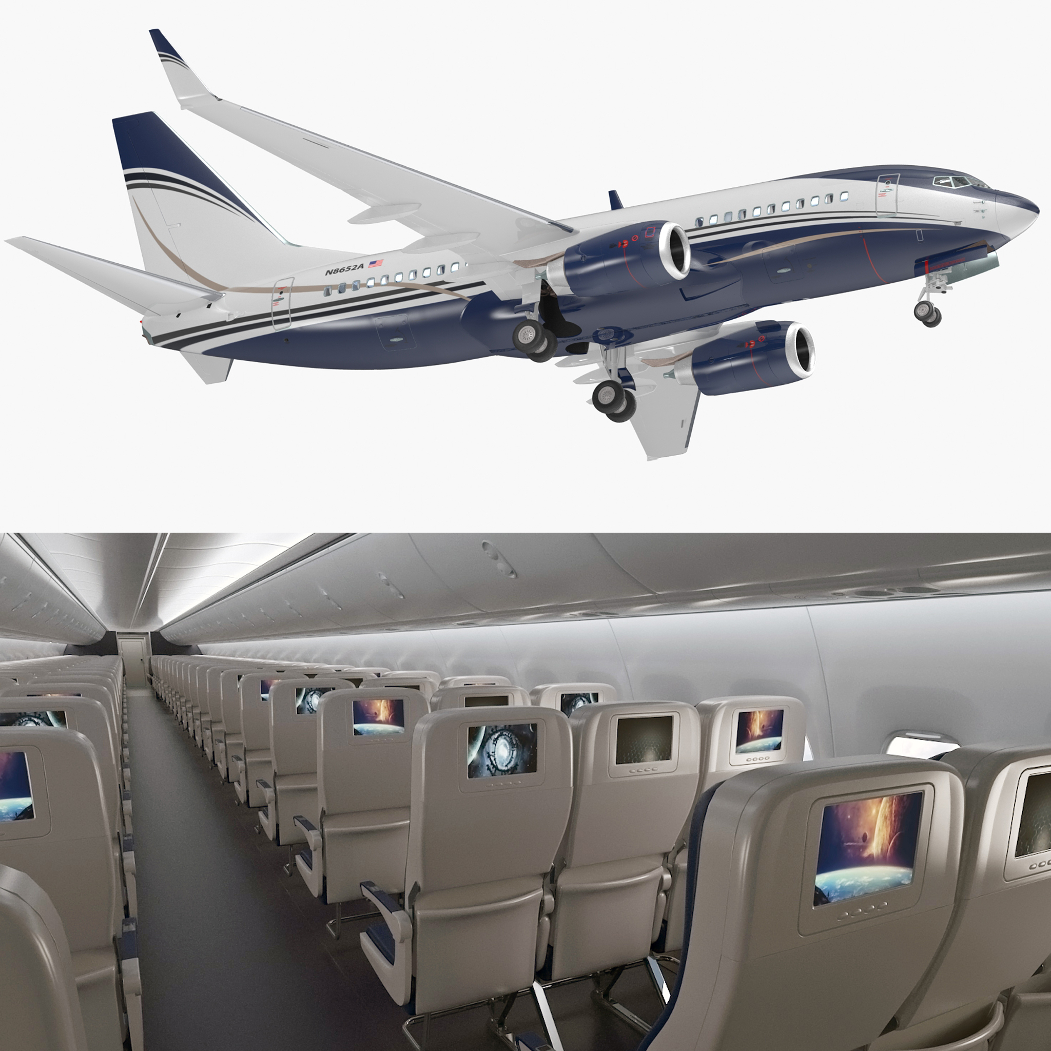 Boeing 737-700 interior generic 3D model - TurboSquid 1173980