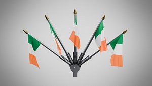Wall Mount Flags 5 Of Ireland 3D model