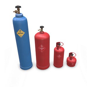 Gas cylinders Low-poly PBR model