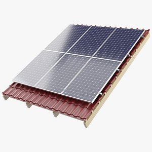Solar Panel on Roof 3D model