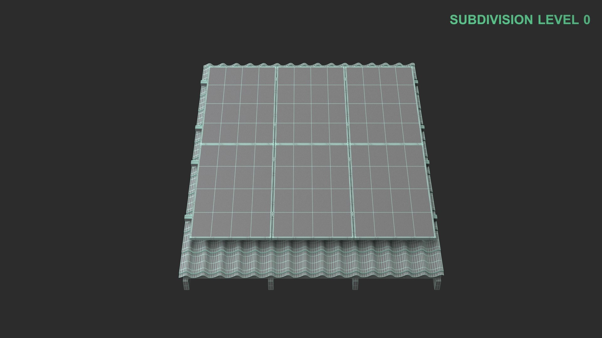 Solar Panel on Roof 3D model https://p.turbosquid.com/ts-thumb/wG/CkI6dT/dU/wireframe_0008/jpg/1738873821/1920x1080/fit_q87/c4397f9a64d54971fda459b5754ce847165c331c/wireframe_0008.jpg
