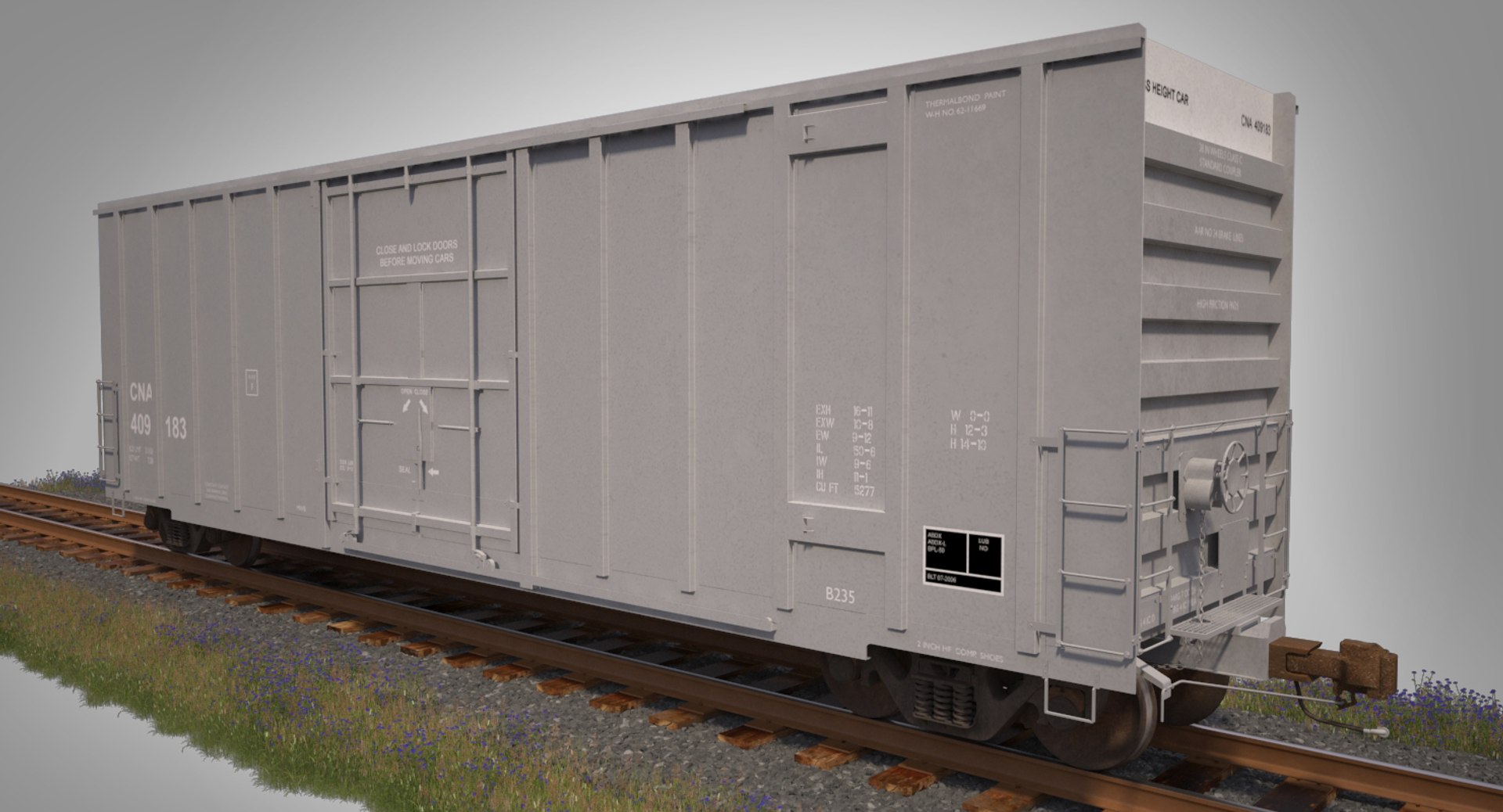 3ds max a405 boxcar rails cna