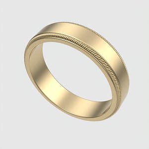 3D Classic Milgrain Beveled Ring JDBCo model