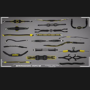 3D model tubes kitbashing