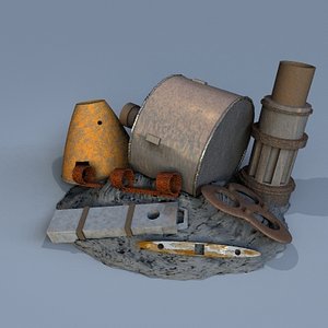 3d industrial scrap model