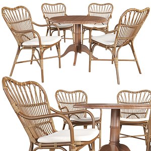 Margret Dining Chair and Michel Teak Dining Table