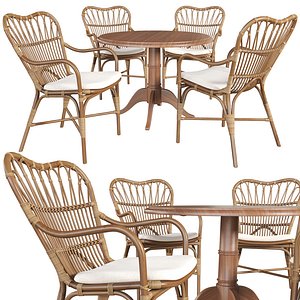 Margret Dining Chair and Michel Teak Dining Table