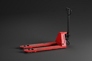 Industrial - Pallet Jack Red Low-poly 3D model model