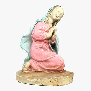 virgin mary statue 3d model