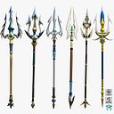 6 Kolekcja Fantasy Trident Wszystkie tekstury PBR Unity UE