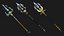 6 Kolekcja Fantasy Trident Wszystkie tekstury PBR Unity UE