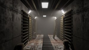 Abandoned Jail Hallway no texture