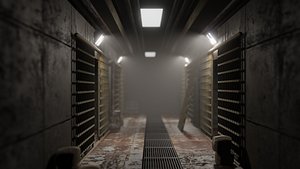 Abandoned Jail Hallway no texture