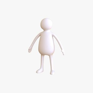 3D Stickman 03 Rigged Low Poly model