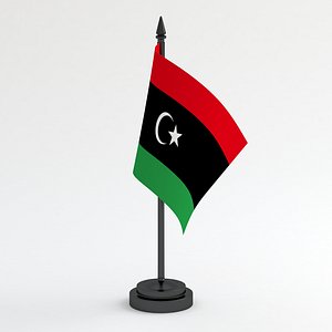 3D Table Flag Libya