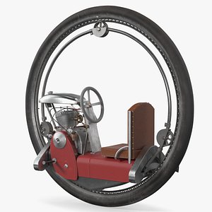 3D Retro Motorized Unicycle Red Used