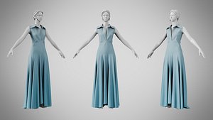 Dress 55 Weldon Blue 3D model
