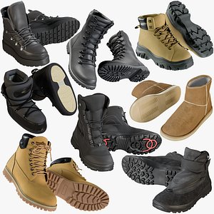 3D model realistic shoes 44 boots