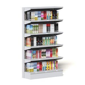 market shelf books 3D model