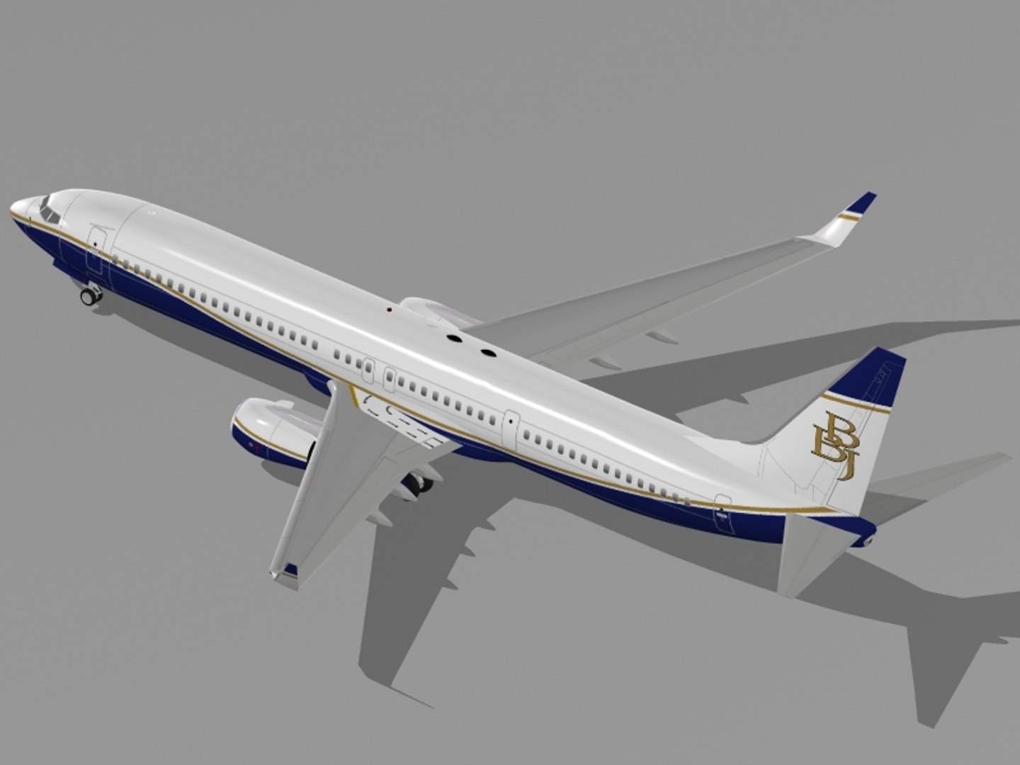 bbj-3 jet b business 3d dxf