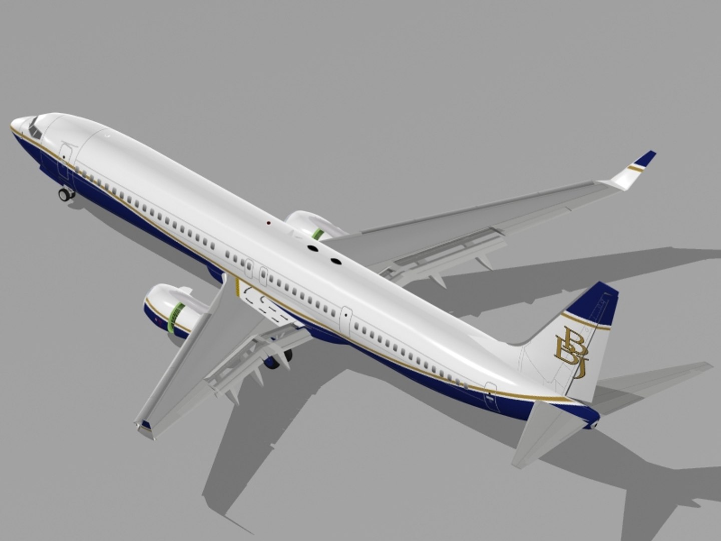 bbj-3 jet b business 3d dxf