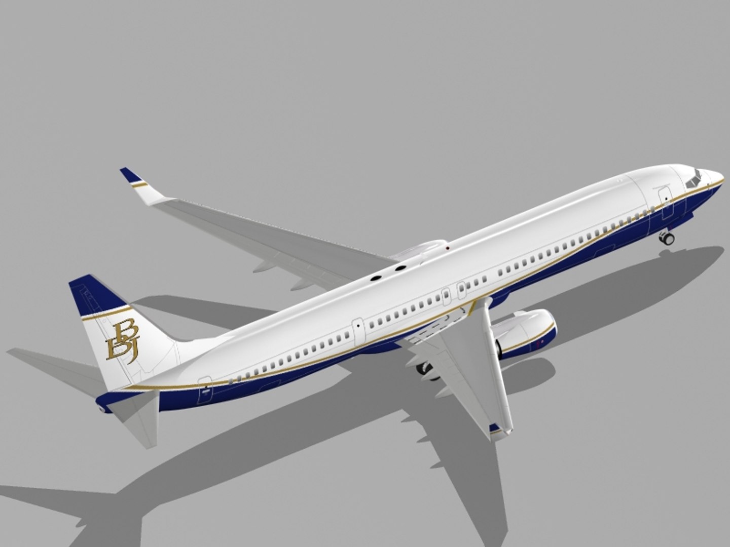 bbj-3 jet b business 3d dxf