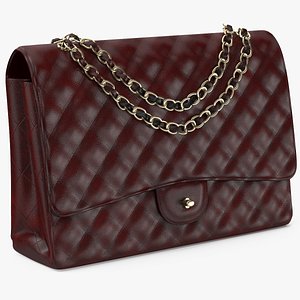 Leather Double Flap Bag Classic Red