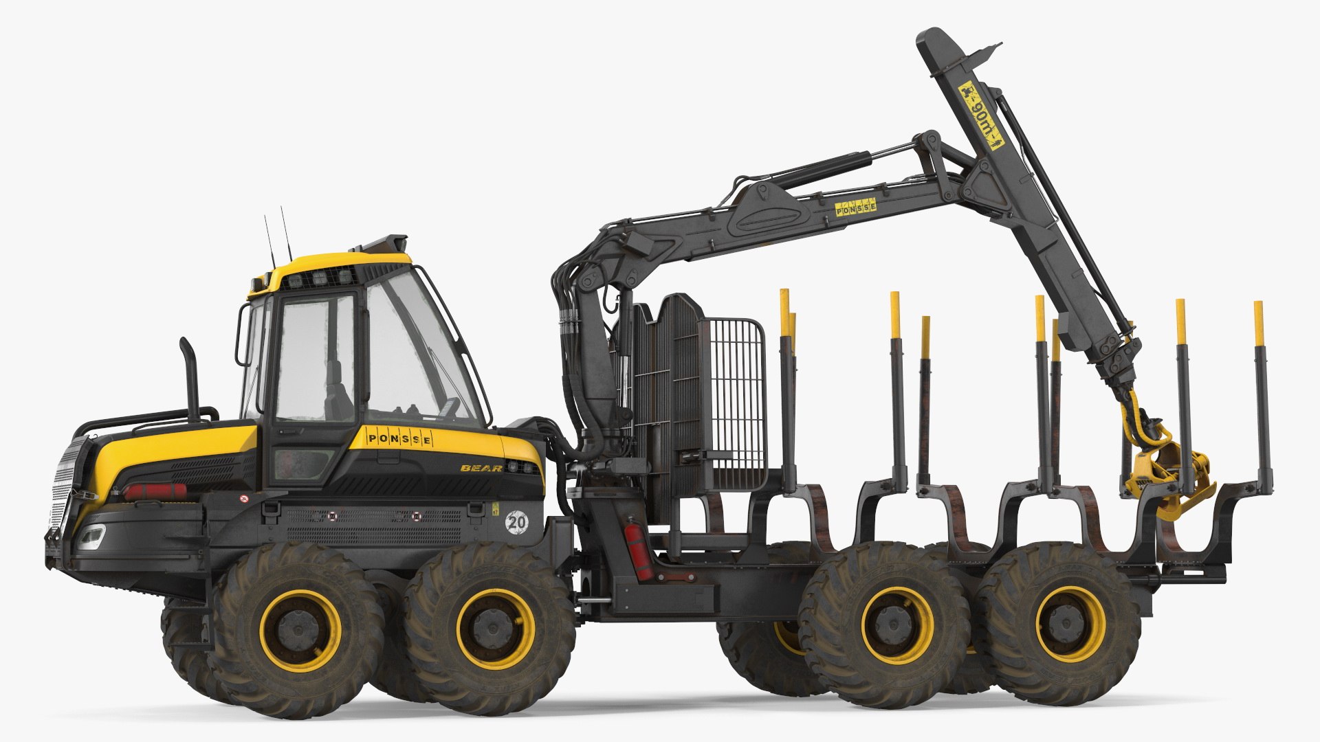 Forwarder Ponsse Buffalo 8W Dirty 3D model preview