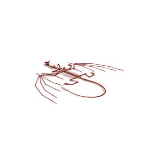 3D model Fossilized Dragon Skeleton in Unfolded State for 3D Print