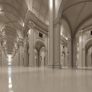 3D classic interior room scene model