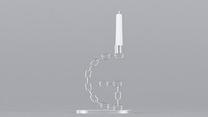 Alphabet G Silver Chain Candleholder 3D Model True PBR Renders Zero Cleanup UVs 4K PBR Textures 3D model