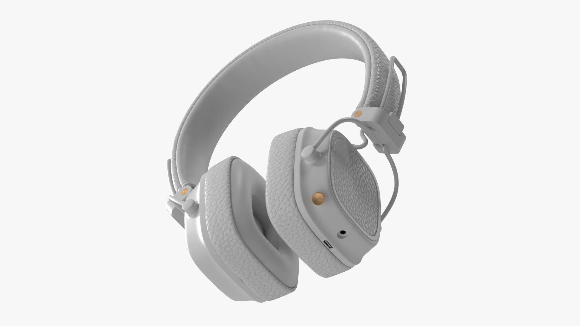 Overhead Headphones White 3D model preview