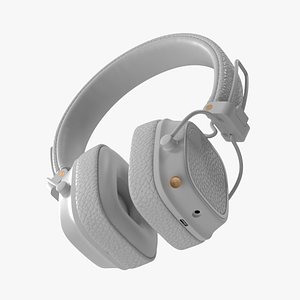 Overhead Headphones White Generic 3D model