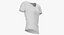 3D T Shirt Worn Female V Neck Pose 02 White Blank and Banded Heather